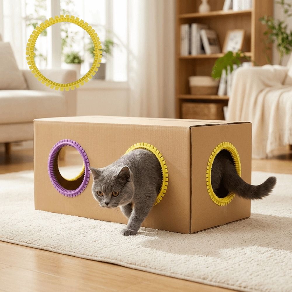 House Hair Care - Plastic Cat Tunnel Brush Hair Reduction