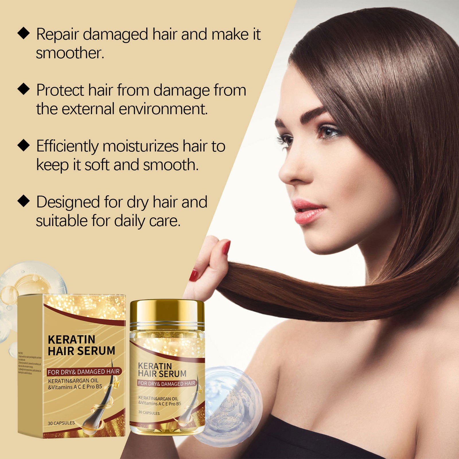 House Hair Care - Argan Oil Smooth Hair Care Capsules