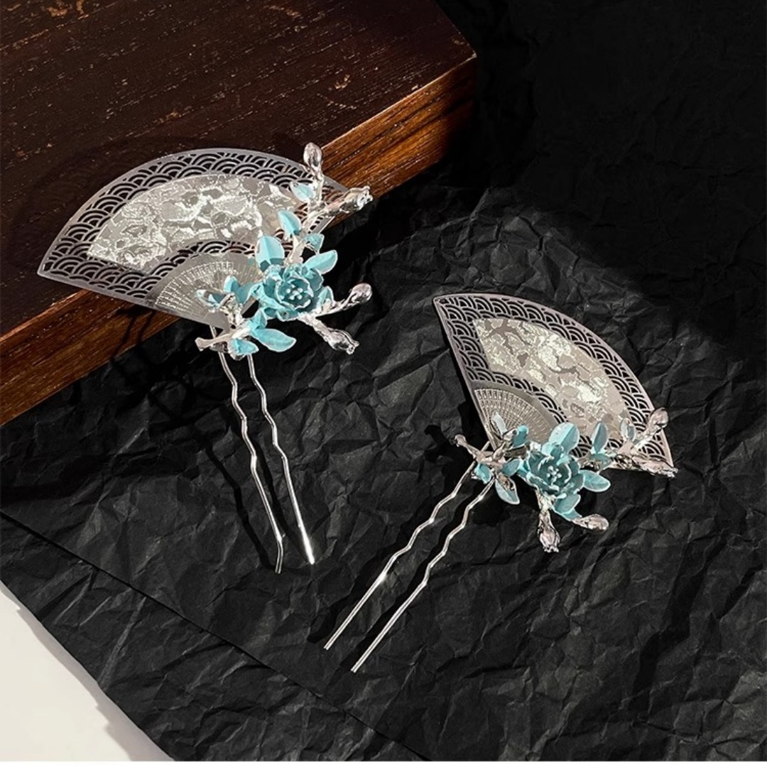 Hair Care Ingredients - New Chinese-Style Fan-Shaped Hairpin, Exquisite, Light