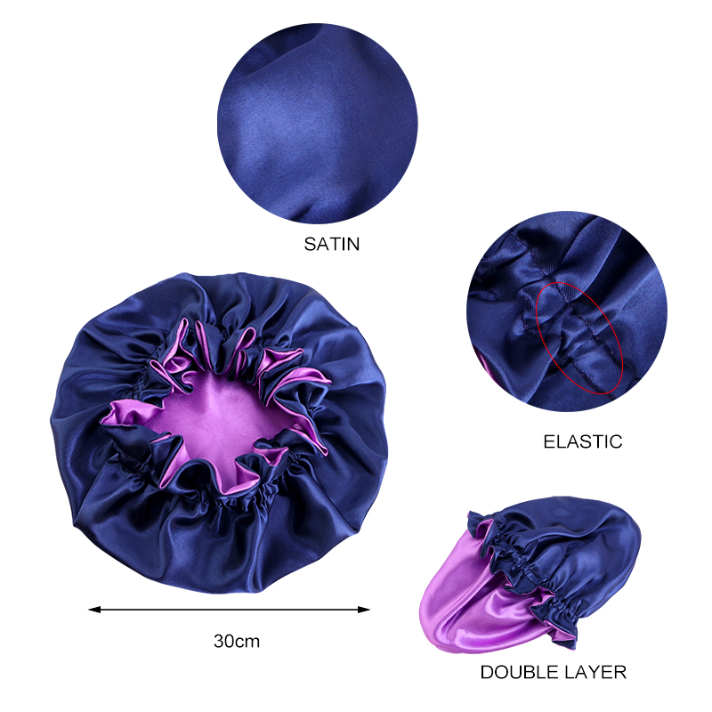 New Solid Elastic Double Layer - Satin Hair Bonnet ulasan dan harga