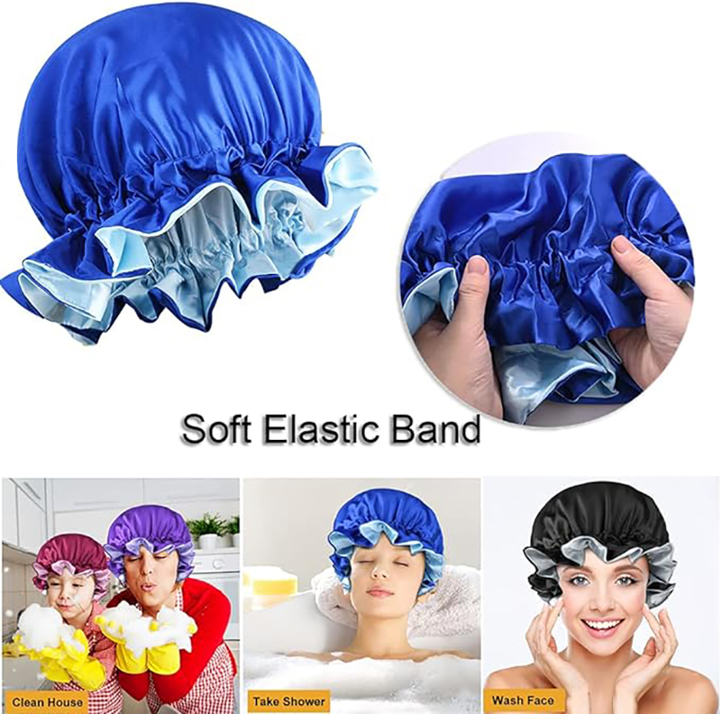 New Solid Elastic Double Layer - Satin Hair Bonnet ulasan dan harga