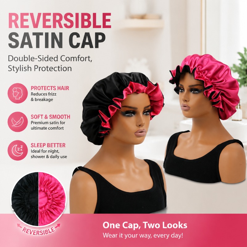 Reversible Satin Shower Cap fo - Satin Hair Bonnet ulasan dan harga