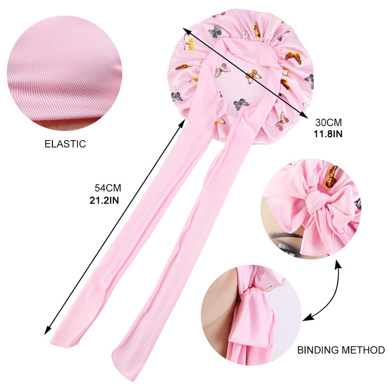 New Flower Print Silky Bonnet  - Satin Hair Bonnet ulasan dan harga
