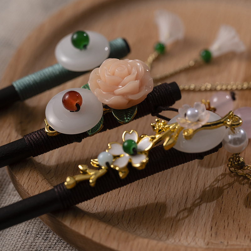 1Pc Wooden Hairpin Headdress f - Hair Care Ingredients ulasan dan harga