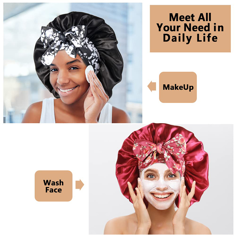 2PCS/LOT Boho Printed Headband - Satin Hair Bonnet ulasan dan harga