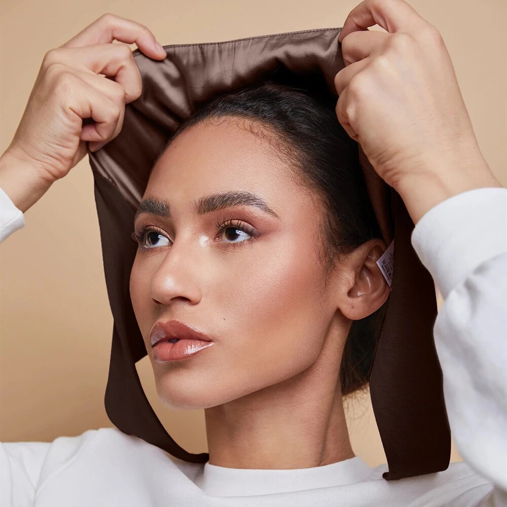 Modal Satin Hijab Cap Islam Un - Satin Hair Bonnet ulasan dan harga