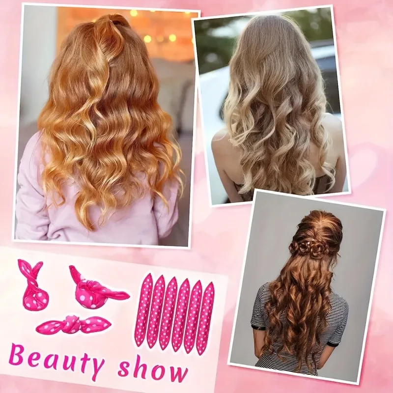 11pcs Hair Curlers Kit Heatles - Satin Hair Bonnet ulasan dan harga