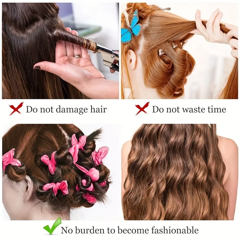 11pcs Hair Curlers Kit Heatles - Satin Hair Bonnet ulasan dan harga